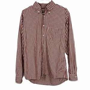 BILLS KHAKIS Men’s Red Check Flannel Button-up Medium Red White Cotton